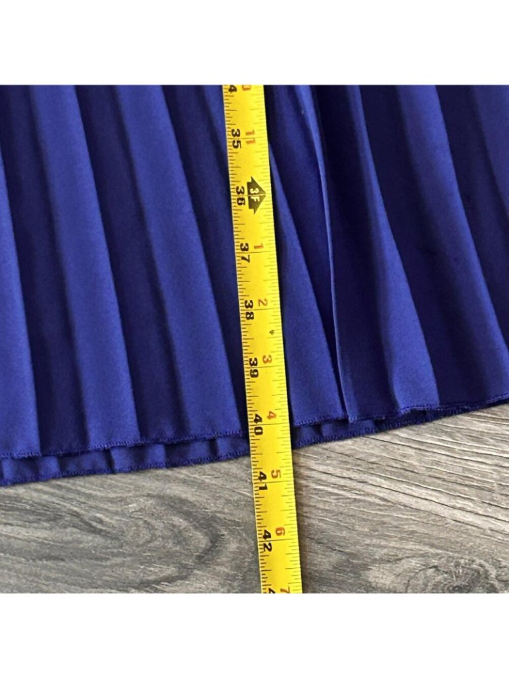 Diane Von Furstenberg Dress Womens S Blue Pleated Blouson Cold Shoulder Midi - Picture 11 of 11